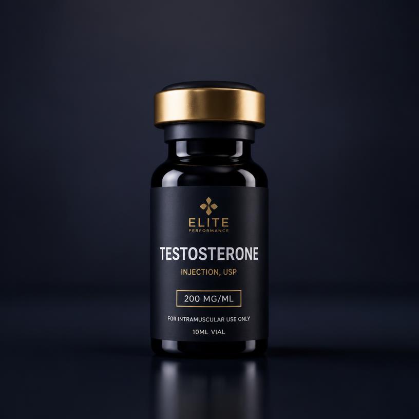 Testosterone injection vial